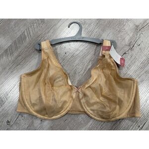 NEW Cacique 44D Nude Beige Sheer Mesh Full Coverage Underwire Bra